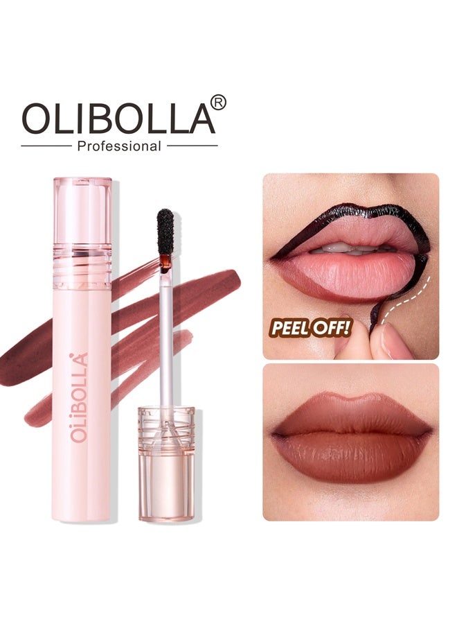 OLIBOLLA Peel Off Lip Liner Stain-Lip Liner Peel Off Lip Liner With Matte Finish, Long Lasting Lip Stain Peel Off Waterproof Plumps Up Lip Colour Lip Liner, Natural Instant Peel Off Lip Stain (#02) - Image 1
